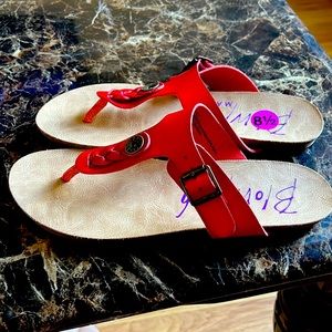 Red thong sandals